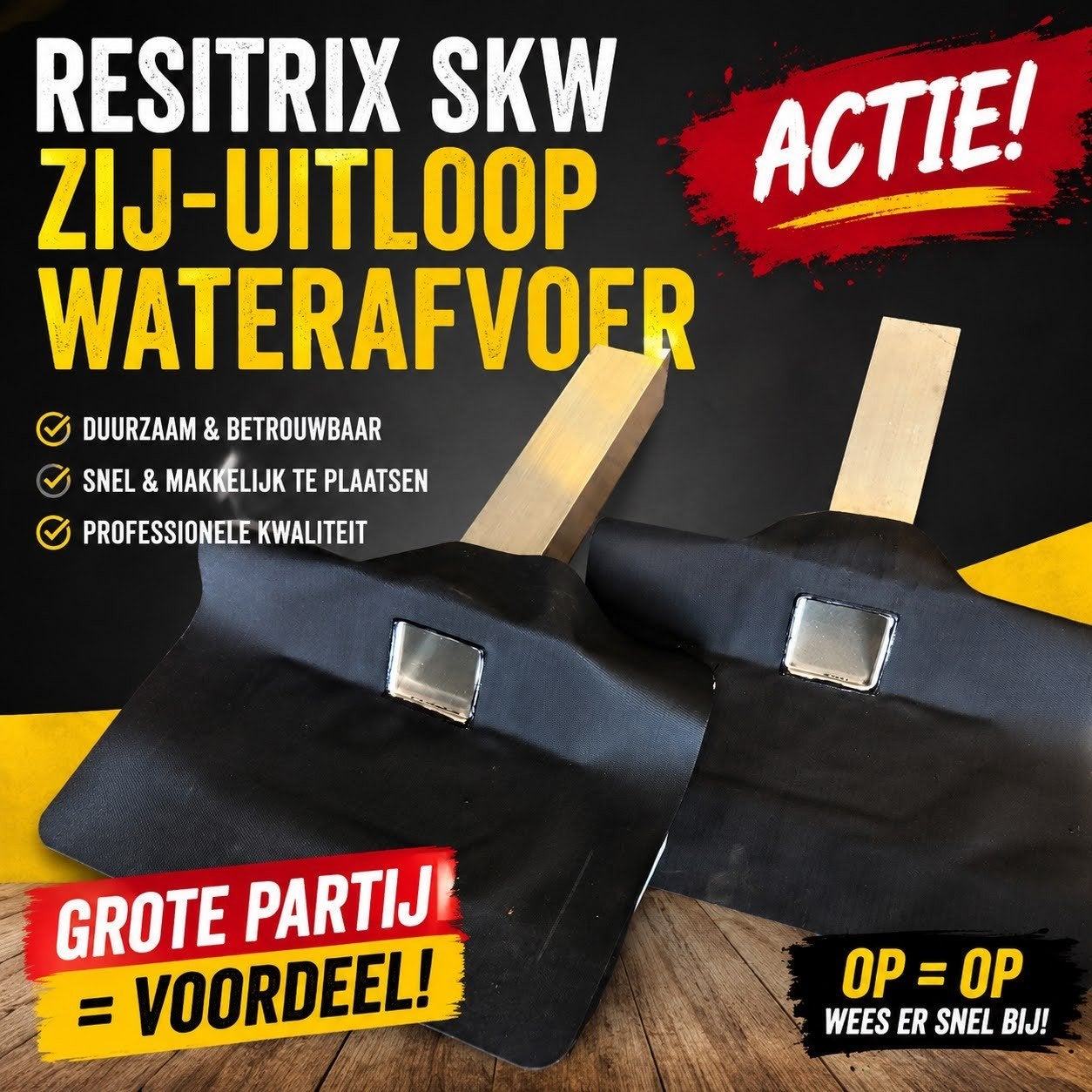 RESITRIX SKW ZIJ-UITLOPEN / HEMELWATERAFVOER, Ophalen, Overige materialen, Zwart, Overige typen