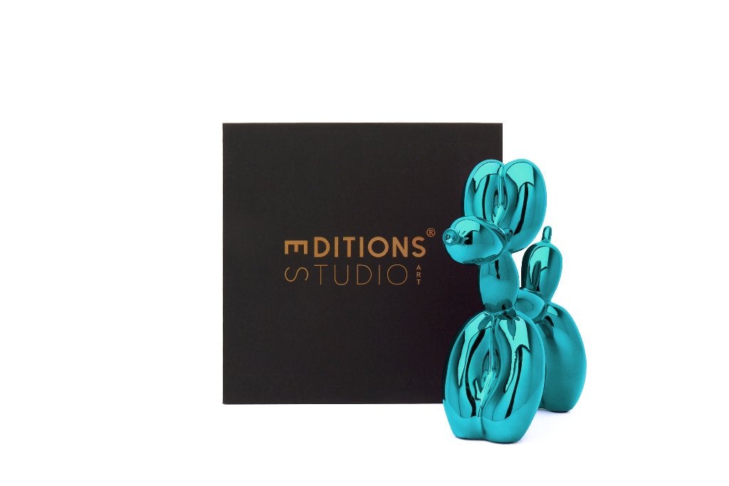 Jeff Koons (After) - Balloon Dog Mint Blue, Sculpture, 30 cm, Enlèvement ou Envoi, Bleu