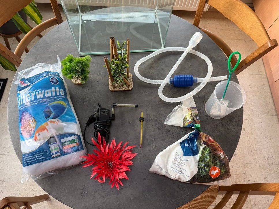 Aquarium + accessoires, Enlèvement, Plantes incluses, Utilisé, Meuble d'aquarium