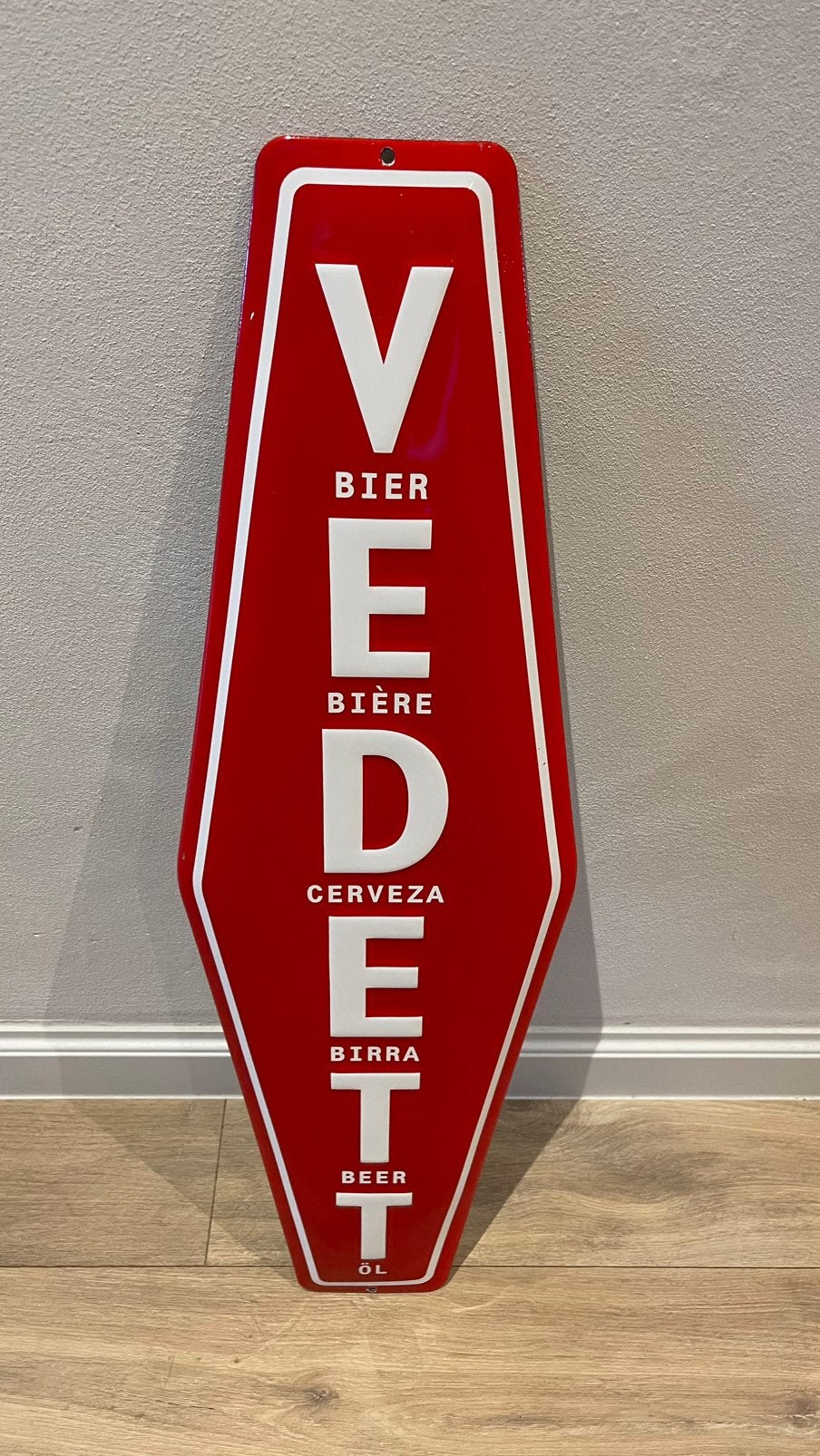 Émail Vedett, Collections, Enlèvement ou Envoi, Comme neuf, Panneau publicitaire