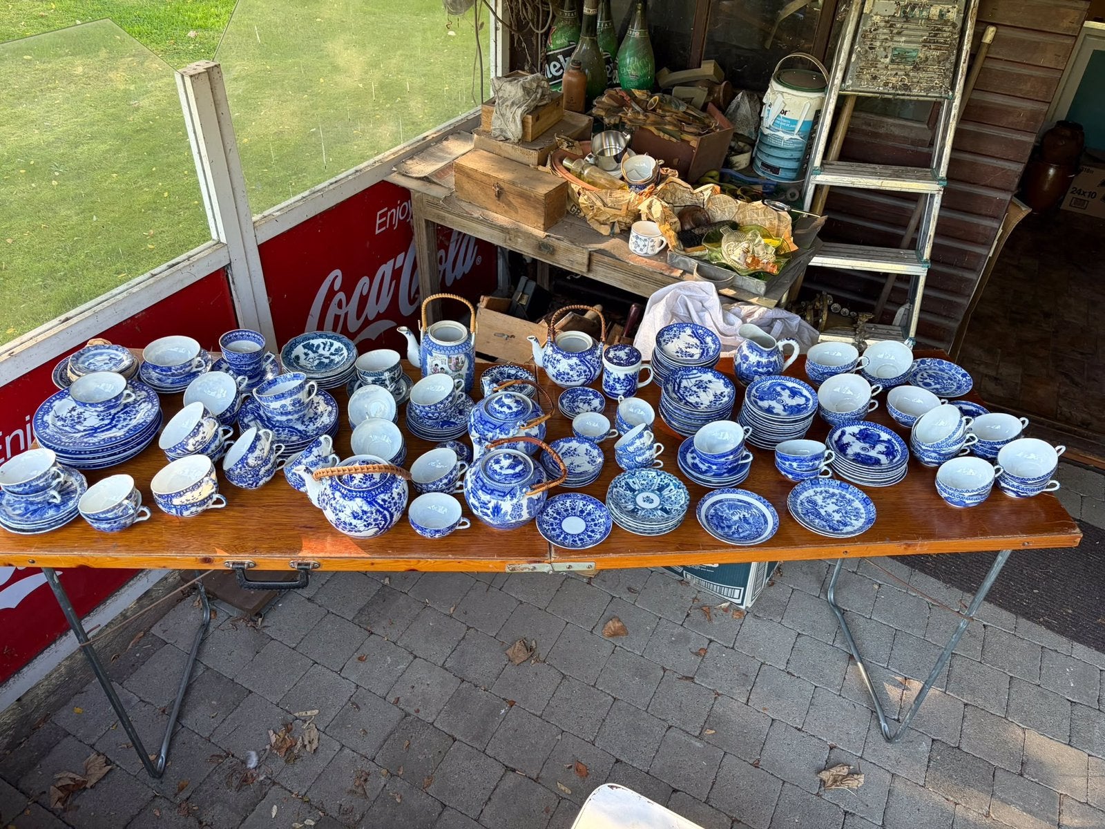Lot van 195 stuks japans blauw, Antiek en Kunst, Ophalen