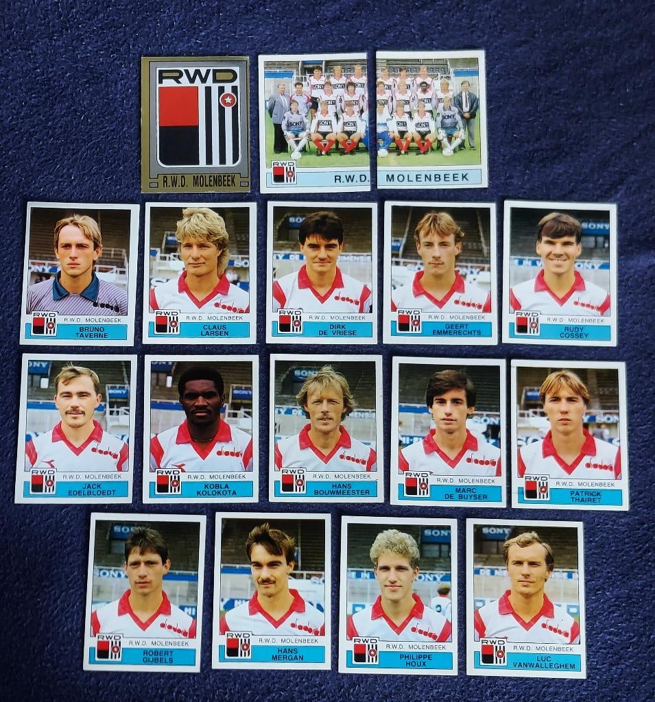 17 versch. Panini stickers voetbal ' FB 1988 - RWDM ', Ophalen of Verzenden, Nieuw, Meerdere stickers