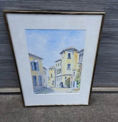 Aquarelle provence signe parmentier, Enlèvement ou Envoi, Aquarelle, Panneau