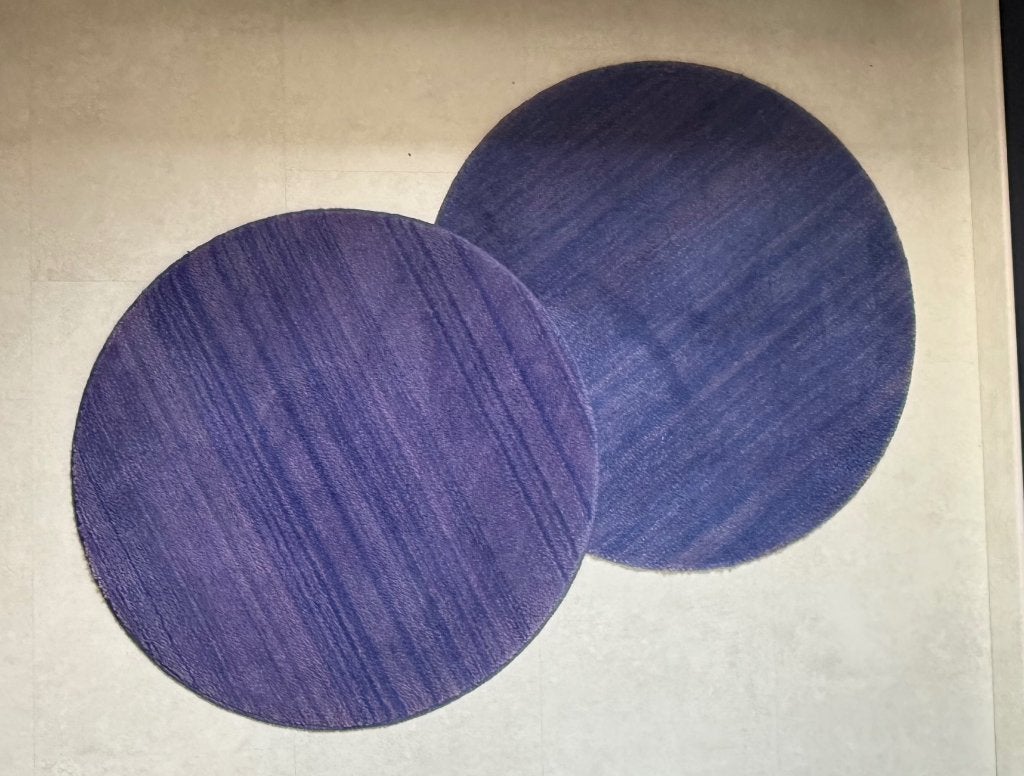 2 tapis ronds IKEA RINGUM - bleu - Ø 70 cm, Maison & Meubles, Enlèvement, Utilisé, Bleu, Rond