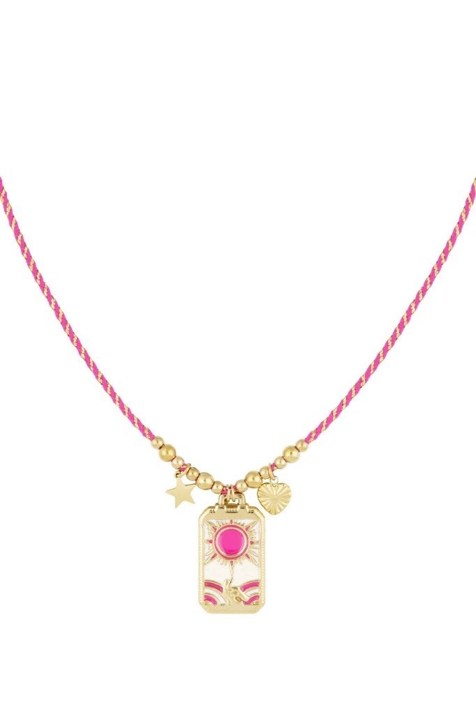 Eclipse Charm Necklace - Pink Gold kleur, Bijoux, Sacs & Beauté, Enlèvement ou Envoi, Neuf, Rose, Réglable