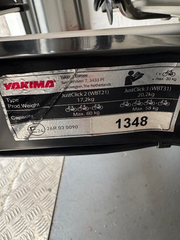 Yakima fietsenrek voor elektrische fietsen, Auto diversen, Fietsendragers, Ophalen, Zo goed als nieuw, Brede banden, 2 fietsen