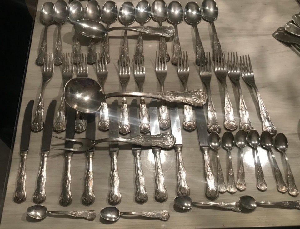 Couverts en métal argenté poinçon ARG.800, Antiquités & Art, Enlèvement ou Envoi, Argent