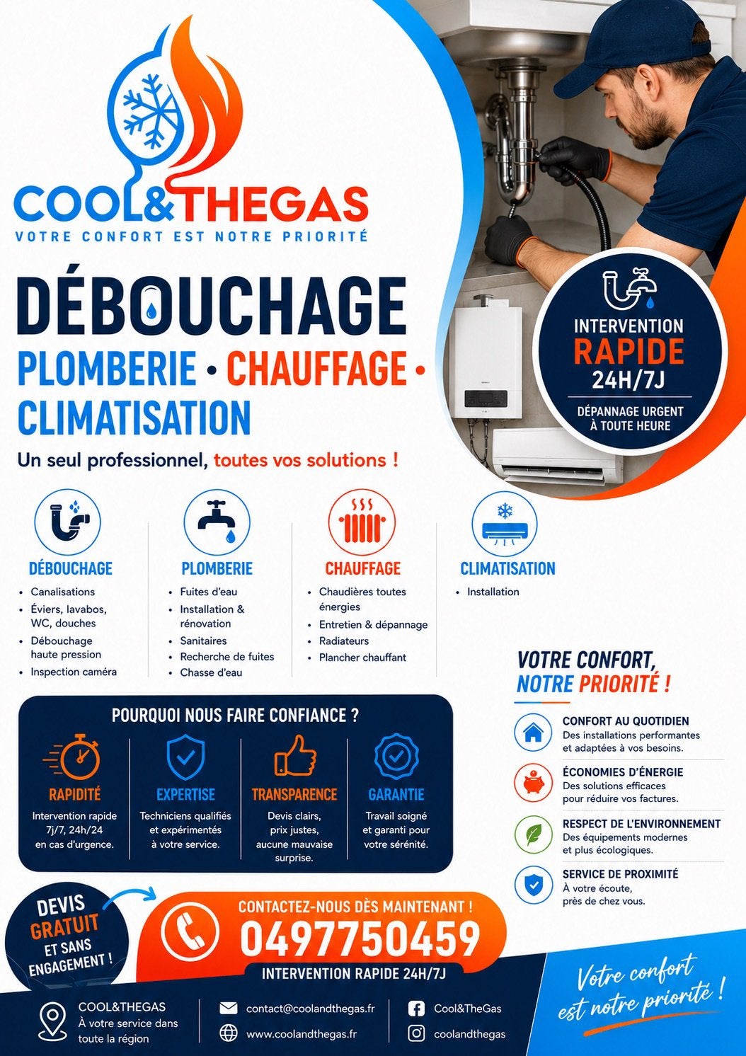 Debouchage 24/24, Enlèvement ou Envoi, Comme neuf