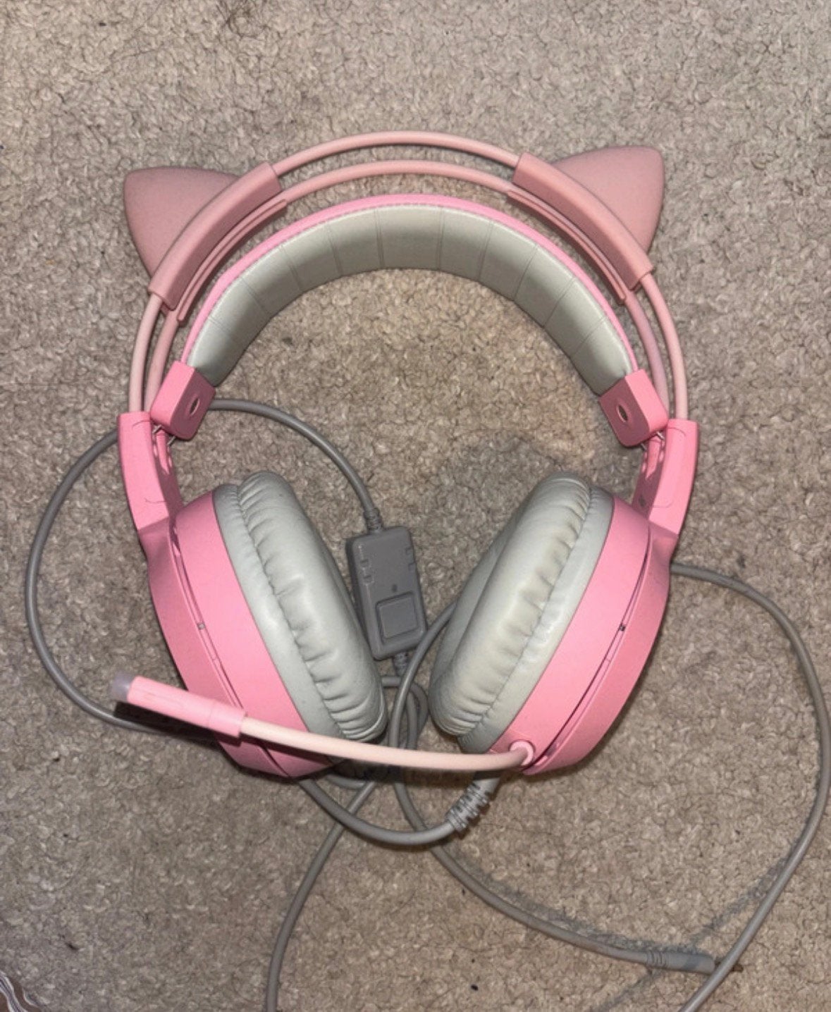Casque de jeu SOMIC rose avec oreilles de chat et microphone, Enlèvement ou Envoi, Casque gamer, Comme neuf, Filaire