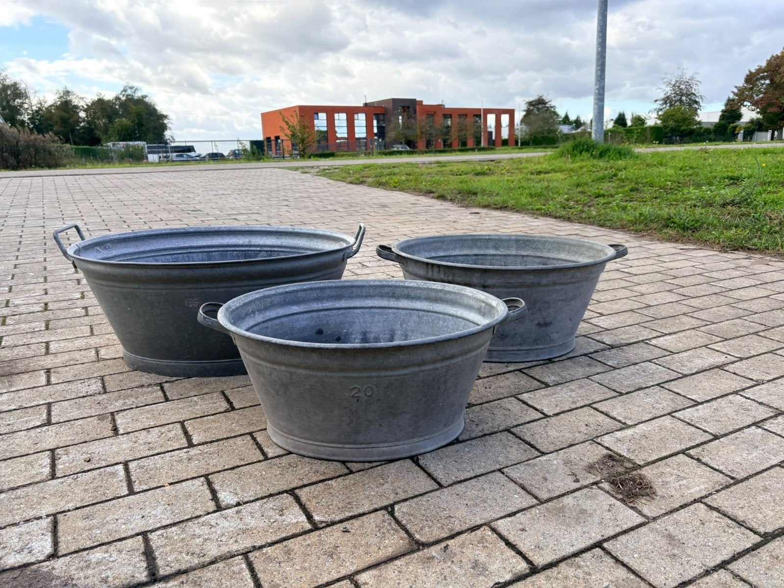 zinken teilen zink teil wasbak, Tuin en Terras, Ophalen