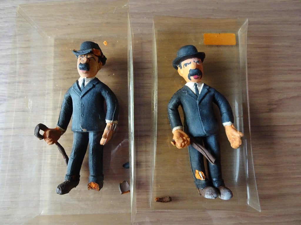 2 Figurines Delacoste Tintin - Dupond & Dupont - Hergé, Collections, Enlèvement ou Envoi, Tintin, Utilisé, Statue ou Figurine