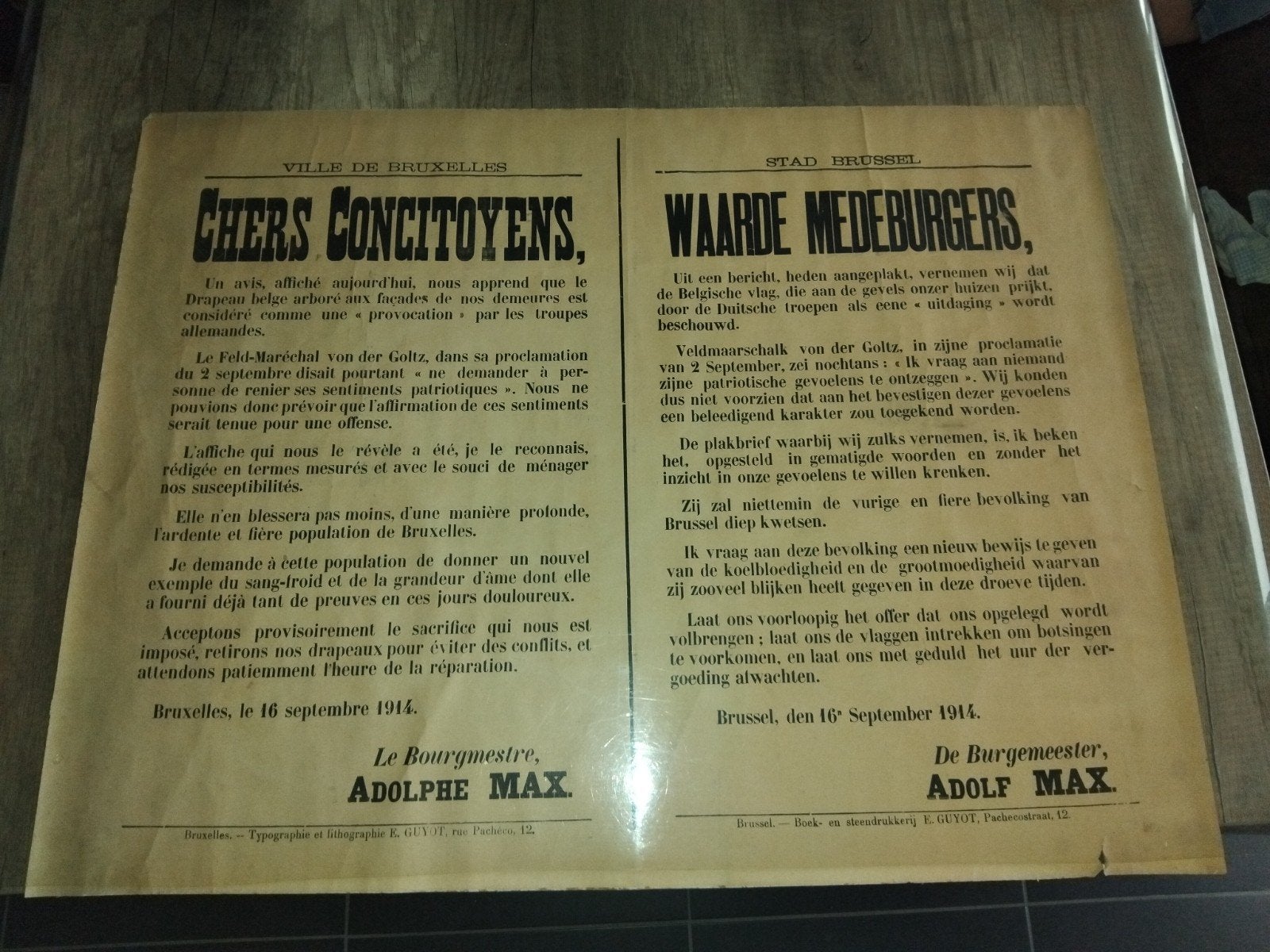 affiche Bruxelles 1914 Bruxelles, Enlèvement ou Envoi