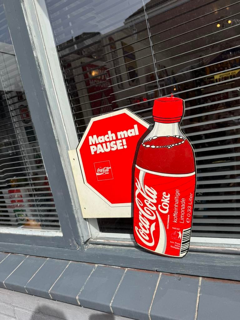 Coca Cola oud reclamebord, Verzamelen, Ophalen, Gebruikt, Reclamebord