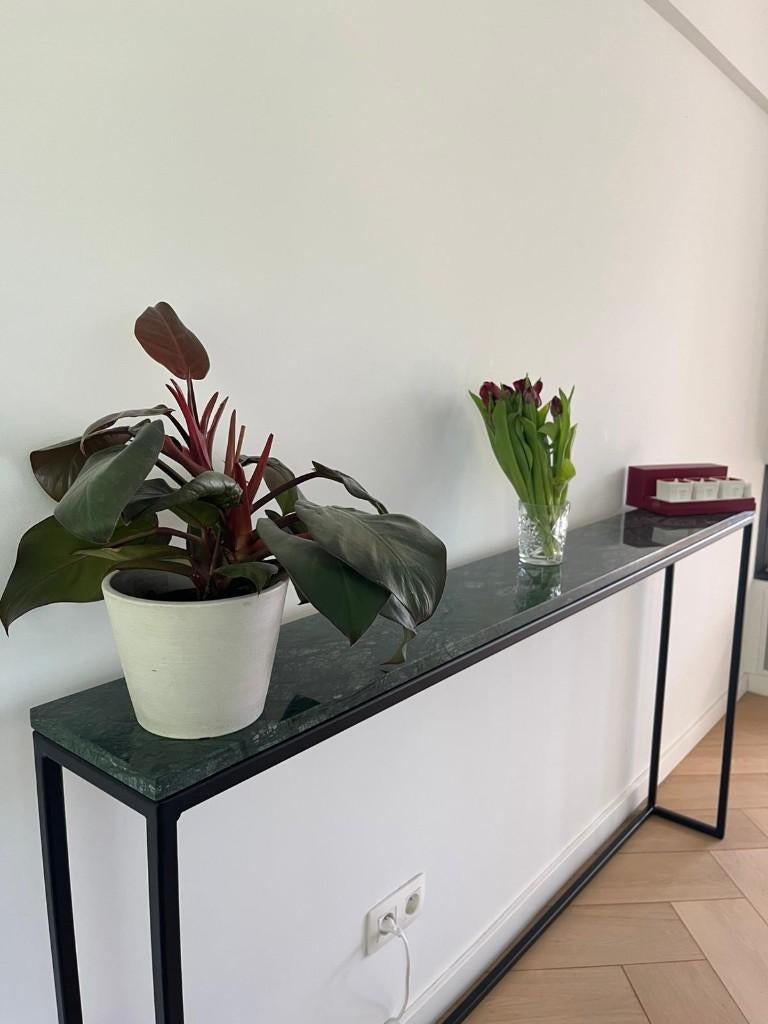 Design Sidetable groen marmer, 25 à 50 cm, 150 à 200 cm, Comme neuf, Enlèvement