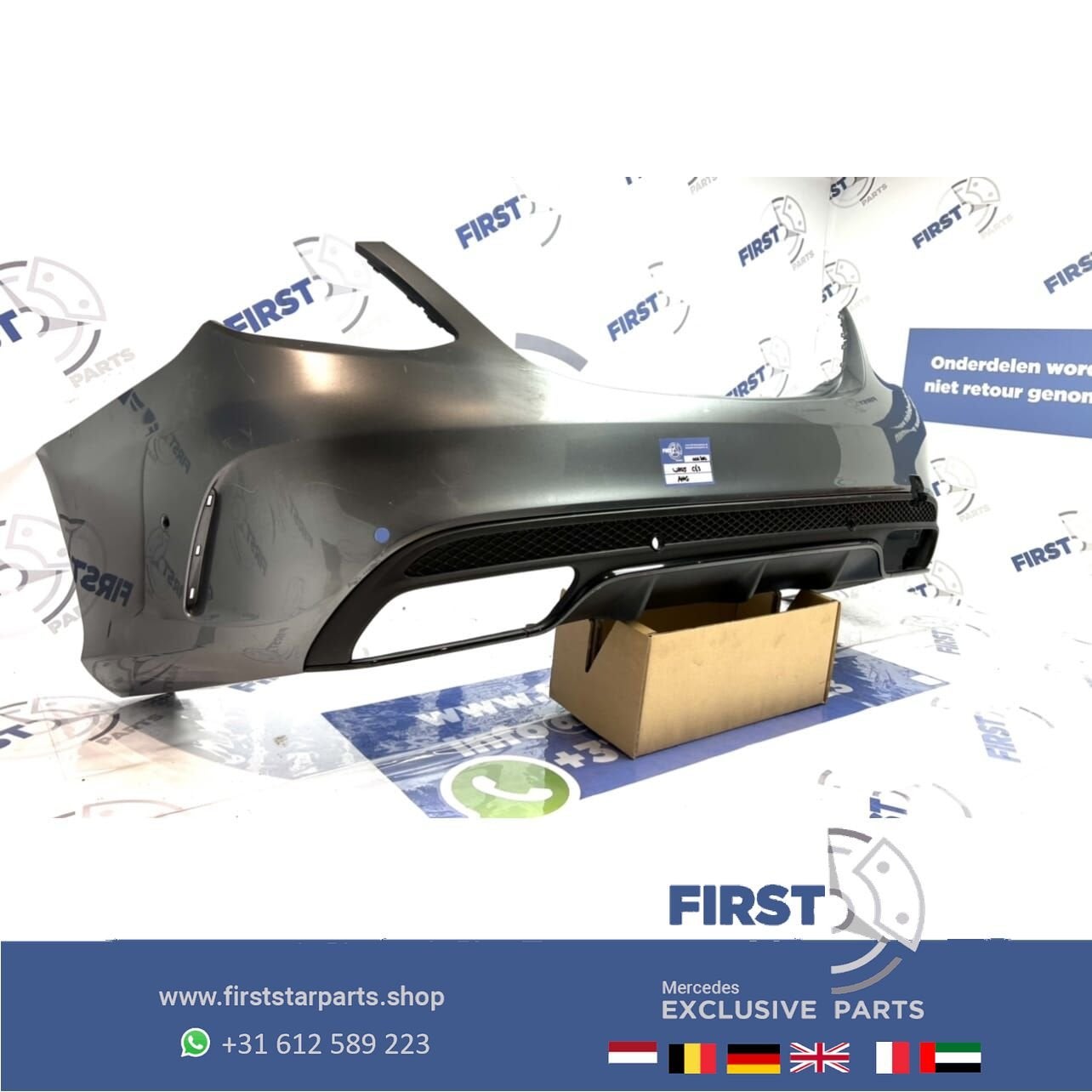 W205 C63 AMG ACHTERBUMPER + DIFFUSER GRIJS PRE-FACELIFT ORIG, Arrière, Utilisé, -, -