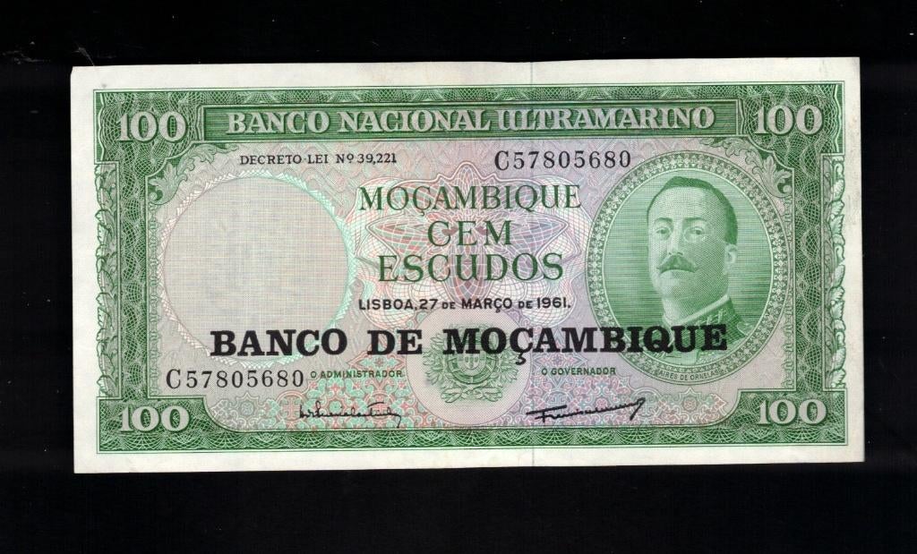 Bankbiljet  Mozambique  -  100 escudos  -  1961, Ophalen of Verzenden, Overige landen, Los biljet