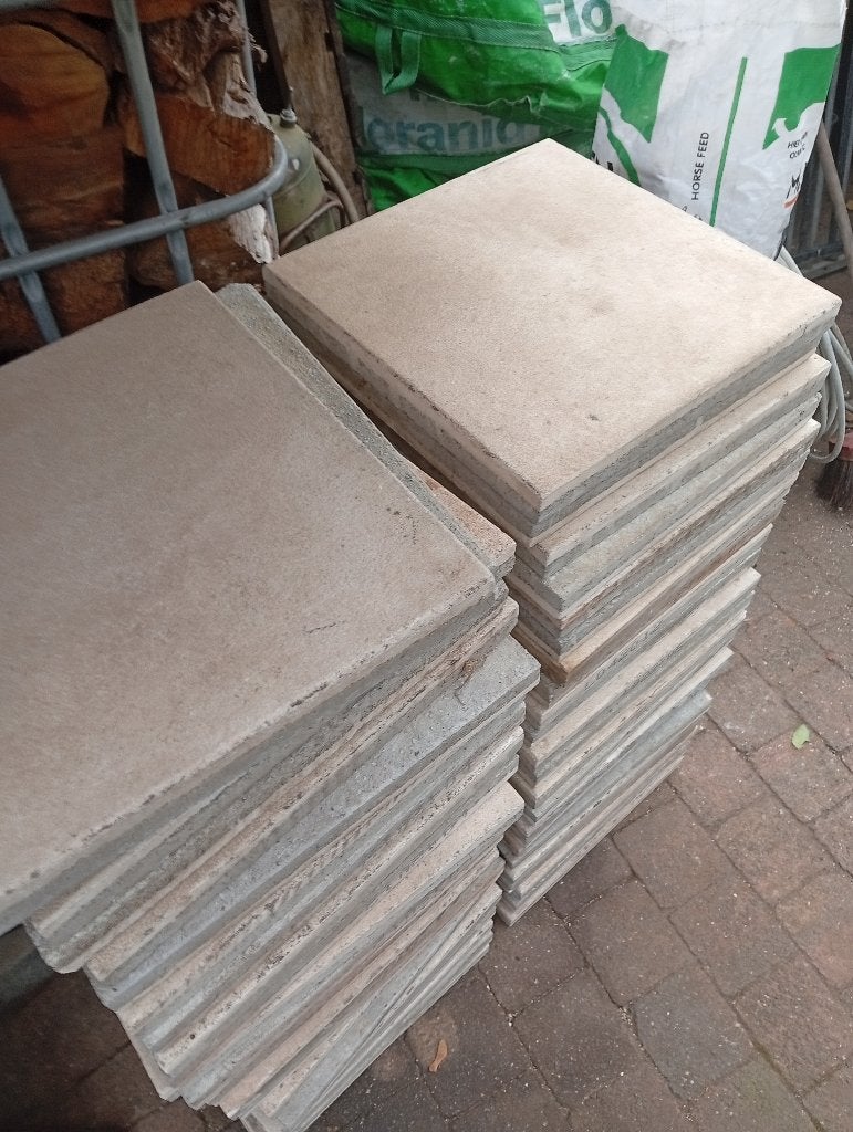Beize terrastegels 40x 40, Ophalen, 5 tot 10 m², Zo goed als nieuw, Beton