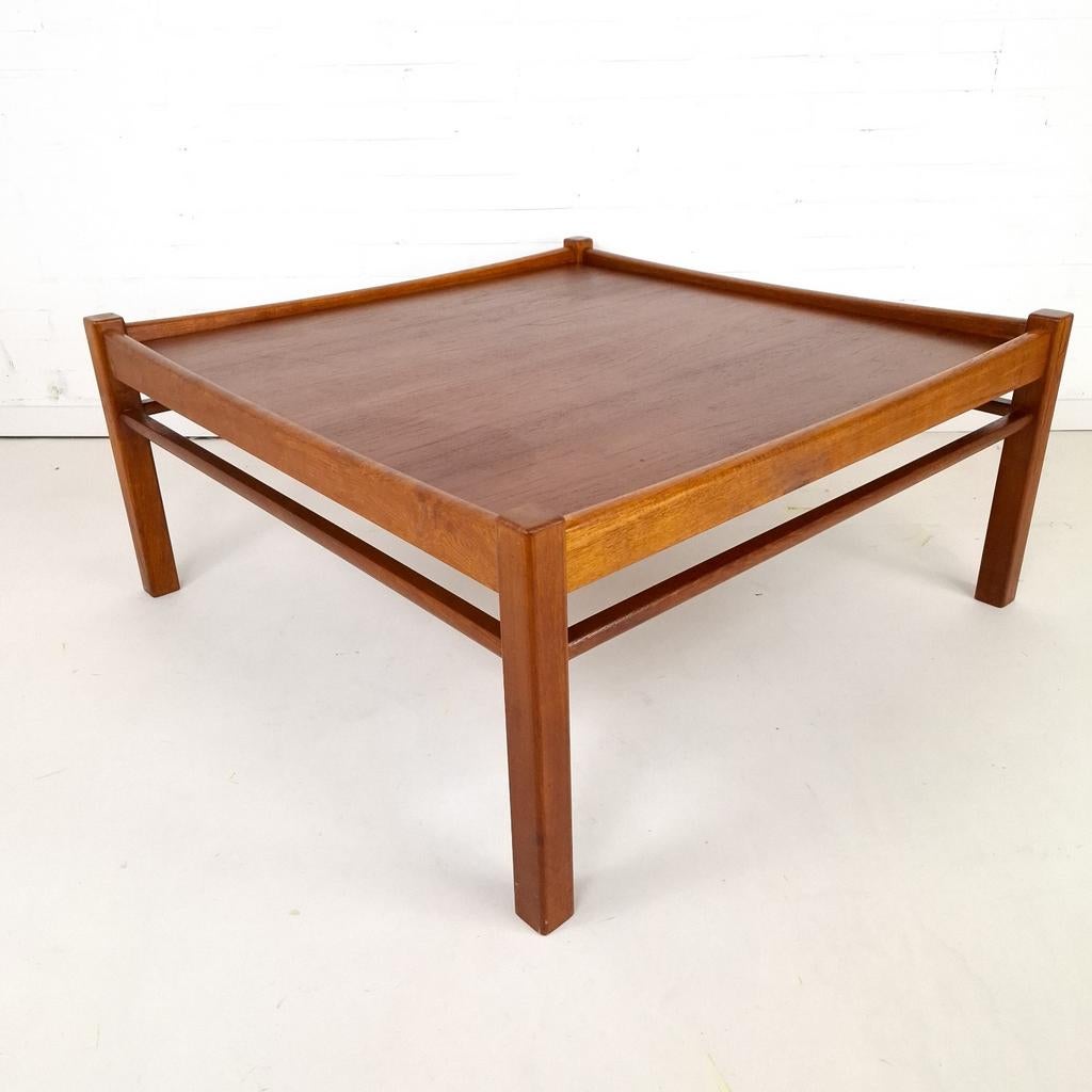 Vintage salontafel Deens design teak mid century modern, Huis en Inrichting, Tafels | Salontafels, Vierkant, Teakhout, Ophalen