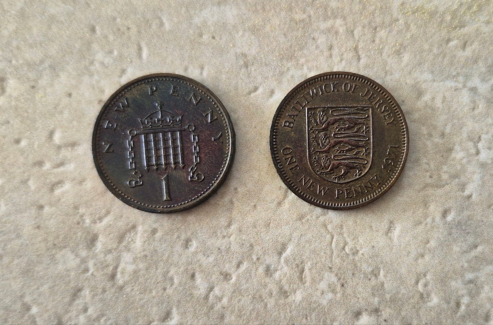 munten Engeland one new penny 1971, Postzegels en Munten, Ophalen of Verzenden, Munten
