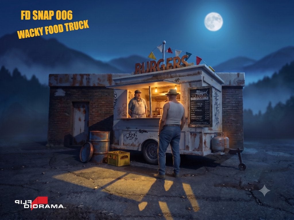 FLIPDIORAMAD  SNAP 006 — "THE WACKY FOODTRUCK" (1:18), Verzenden, Nieuw, Groter dan 1:35, Diorama