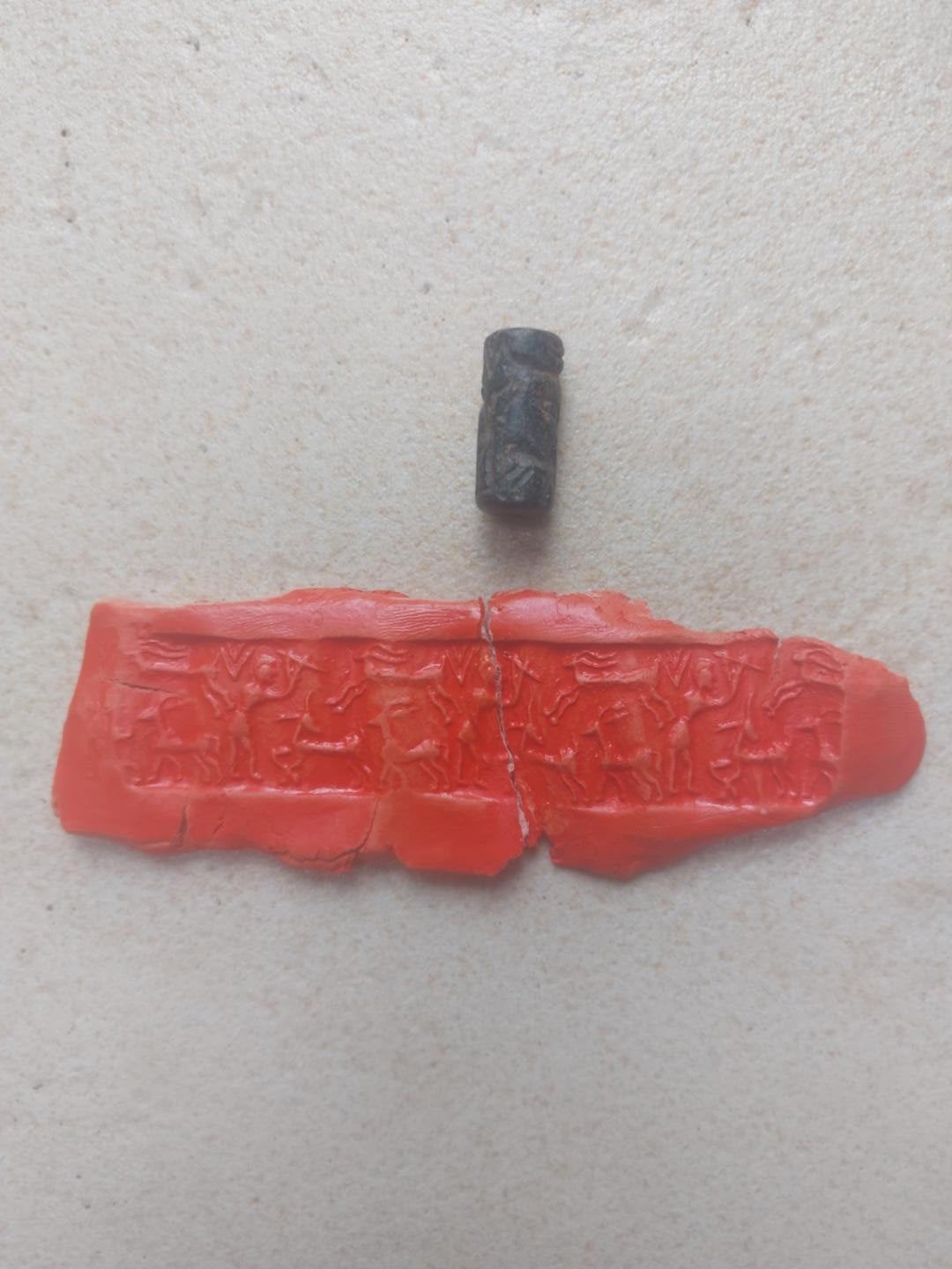 Syrisch-Mesopotanische cilinderzegel., Antiek en Kunst, Ophalen