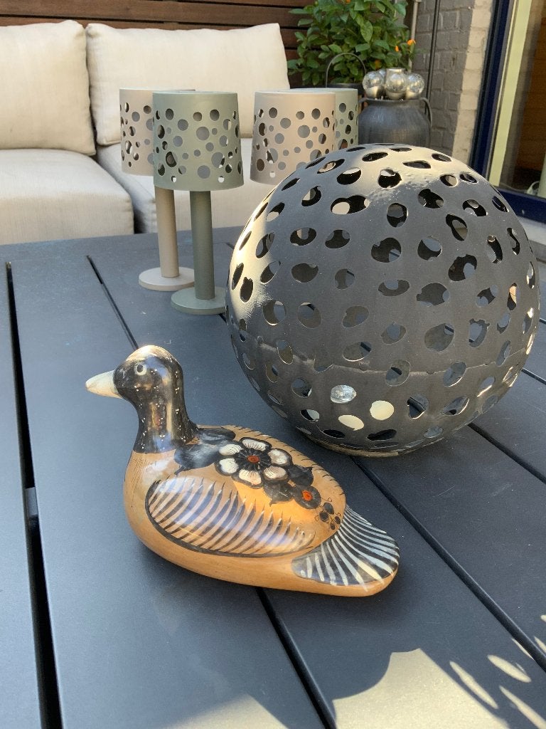 Canard en poterie traditionnelle du Mexique peinte à la main, Ophalen of Verzenden