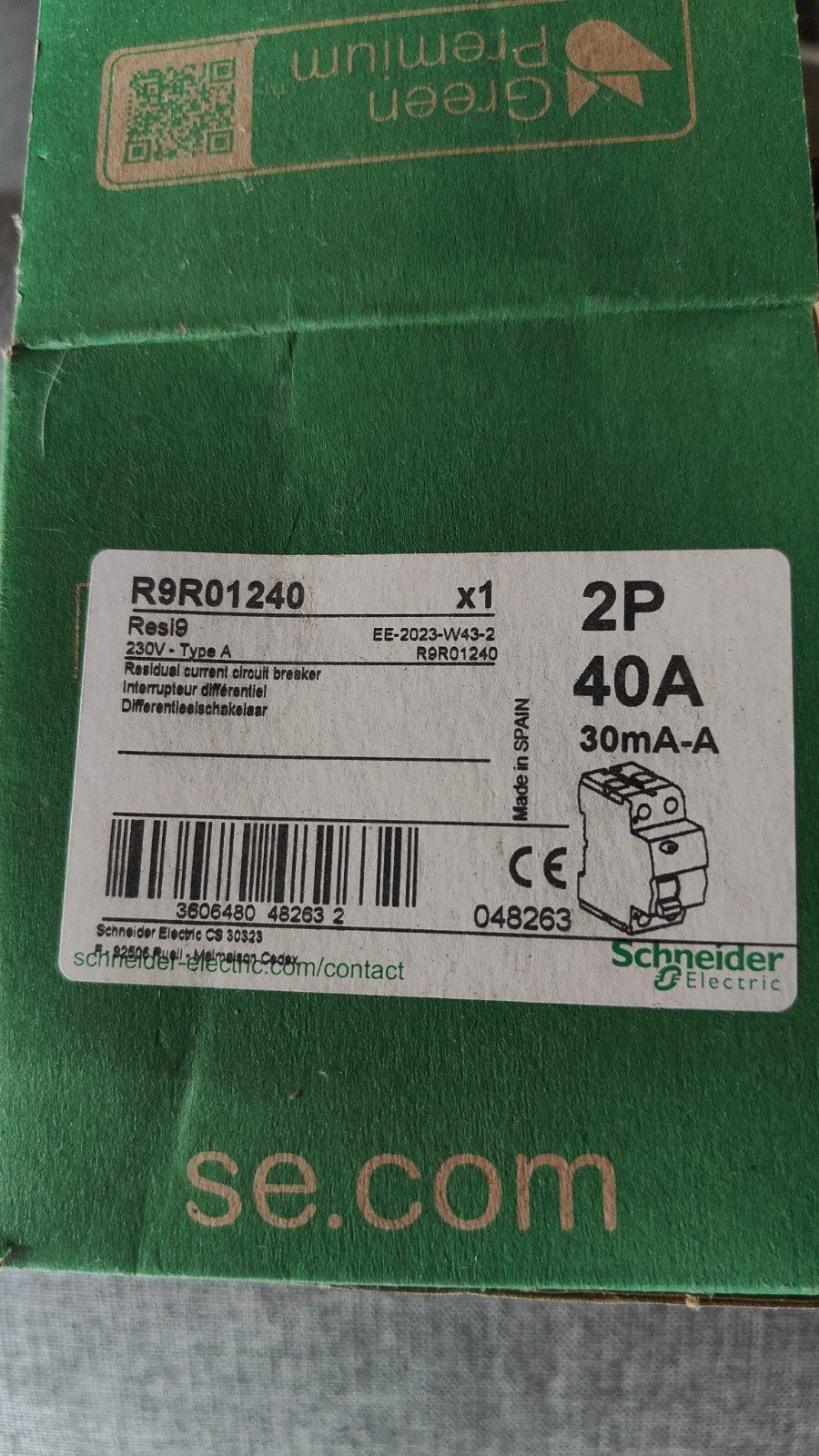 Schneider aardlekschakelaar - Differentieel, Ophalen of Verzenden, Nieuw, Aardlekschakelaar