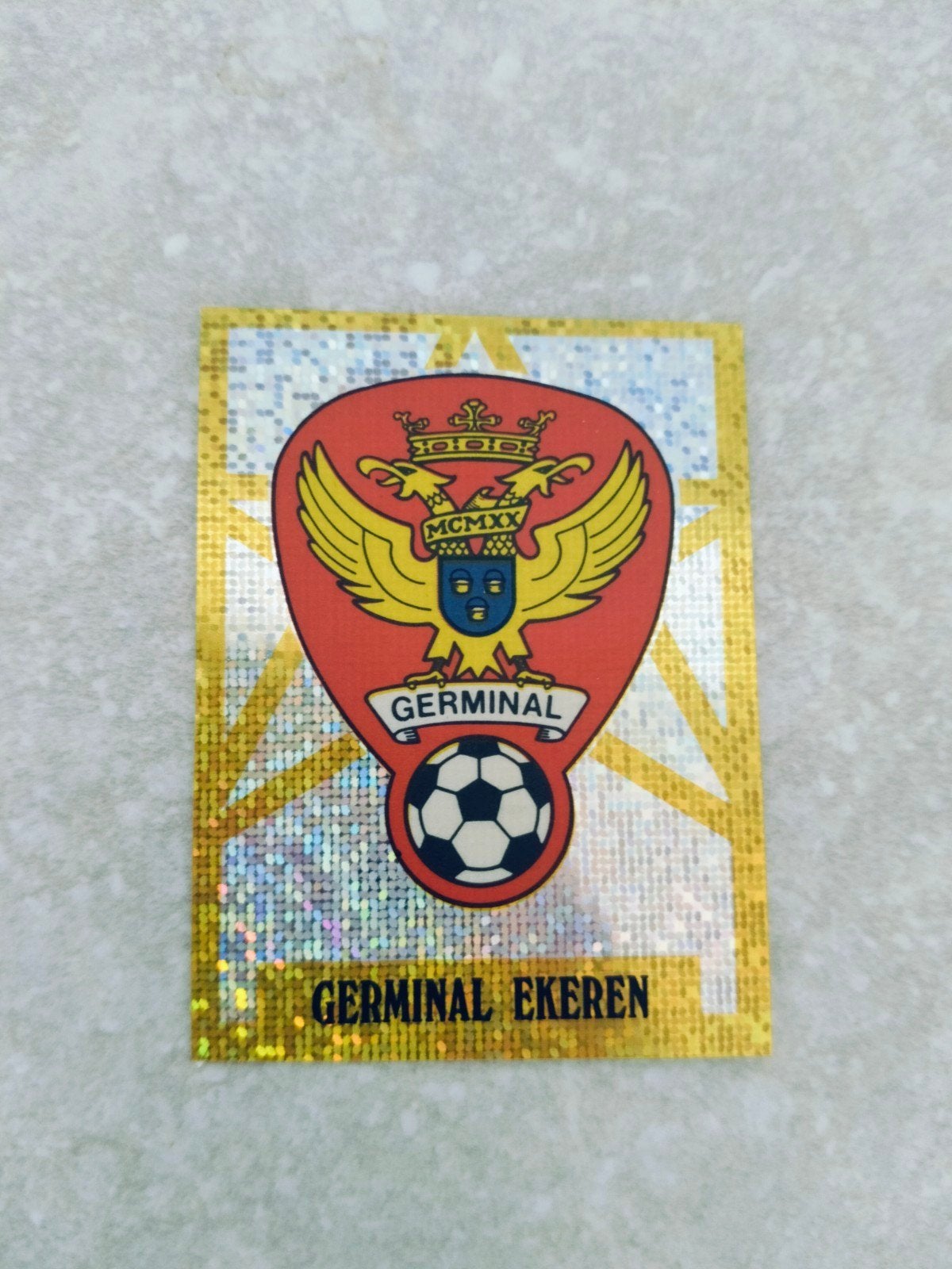 Panini sticker Football 94 Embleem Germinal Ekeren, Hobby en Vrije tijd, Stickers en Plaatjes, Ophalen of Verzenden, Sticker
