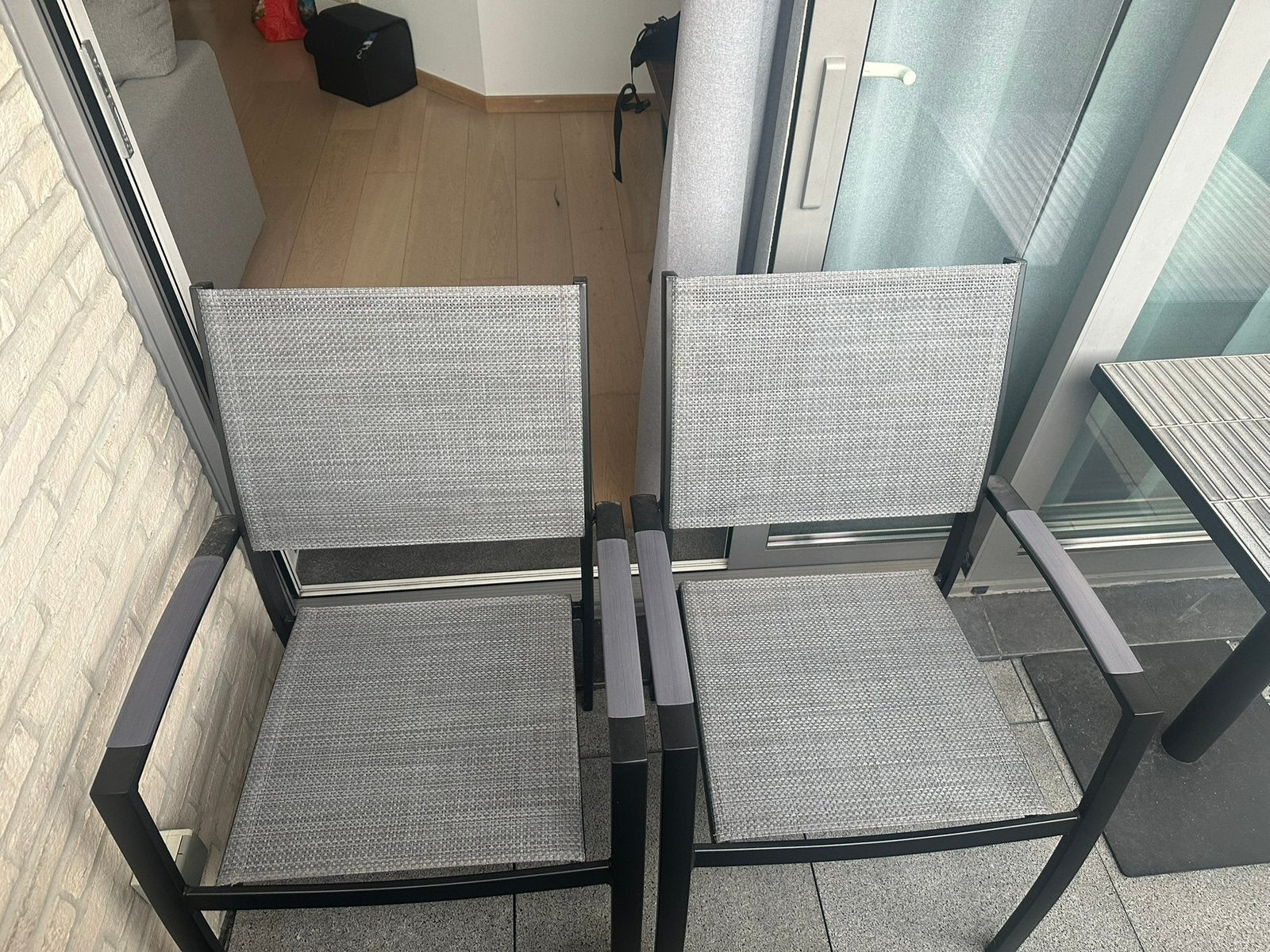2 chaises de patio Jysk grises, Jardin & Terrasse, Enlèvement, Comme neuf