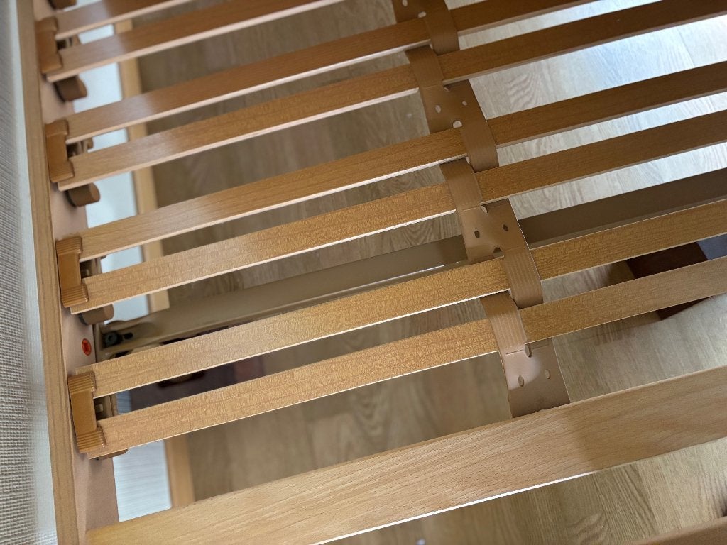 1 persoonsbed - lattenbodem en matras, Huis en Inrichting, Ophalen, Gebruikt, 90 cm, Eenpersoons