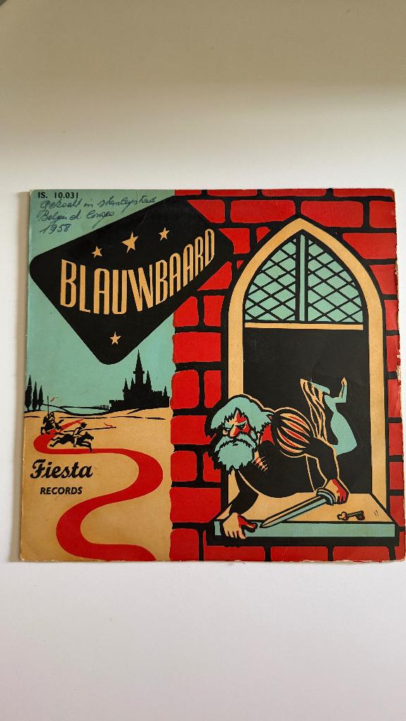 1957 Luisterboek VINYL - Blauwbaard, Buffalo Bill, Cd's en Dvd's, Vinyl | Nederlandstalig, Gebruikt, 10 inch, Overige genres, Beschermende buitenhoes