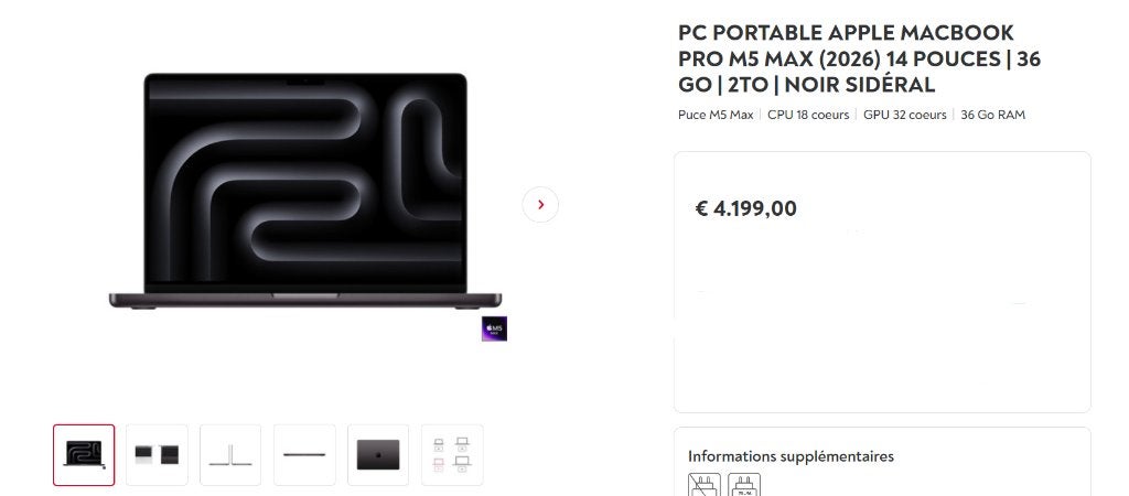APPLE MACBOOK PRO M5 MAX, Informatique & Logiciels, Apple Macbooks, Enlèvement, Neuf, MacBook