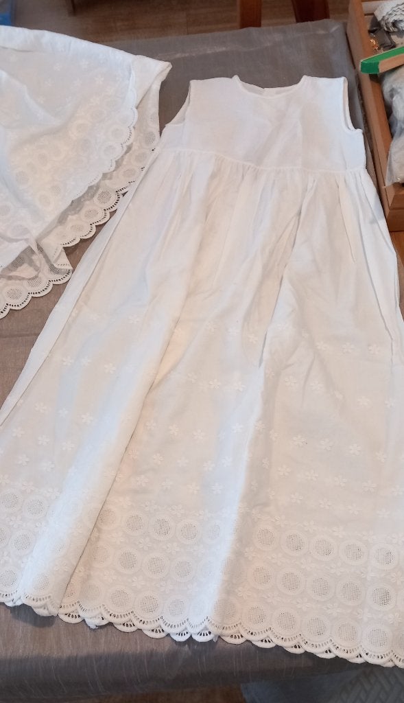 Engelse doopjurk met borduursel, vintage, Antiek en Kunst, Ophalen of Verzenden, Kinderen