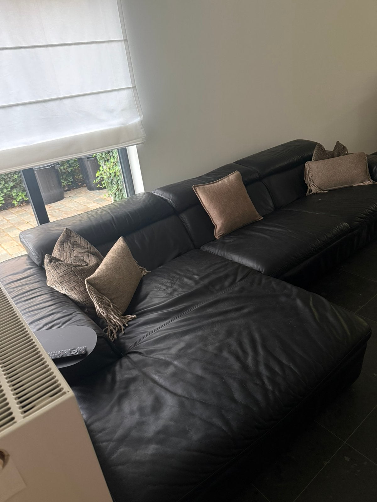 tweedehands zetel te koop, Ophalen, Gebruikt, Leer, Modern