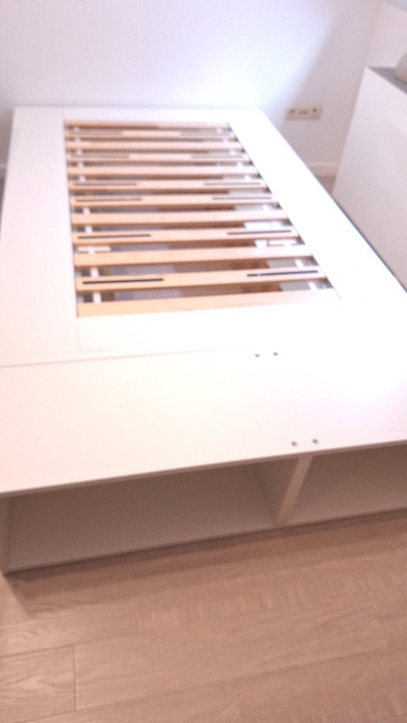 Bed, Huis en Inrichting, Ophalen, Wit, Tweepersoons, 140 cm