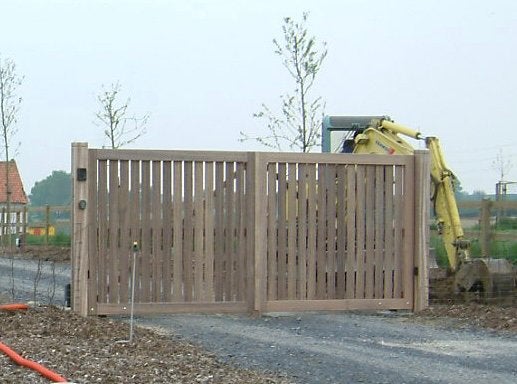 PORTAIL PIVOTANT EN BOIS 2 parties 200xH176 cm, Jardin & Terrasse, Enlèvement, Comme neuf, Porte coulissante