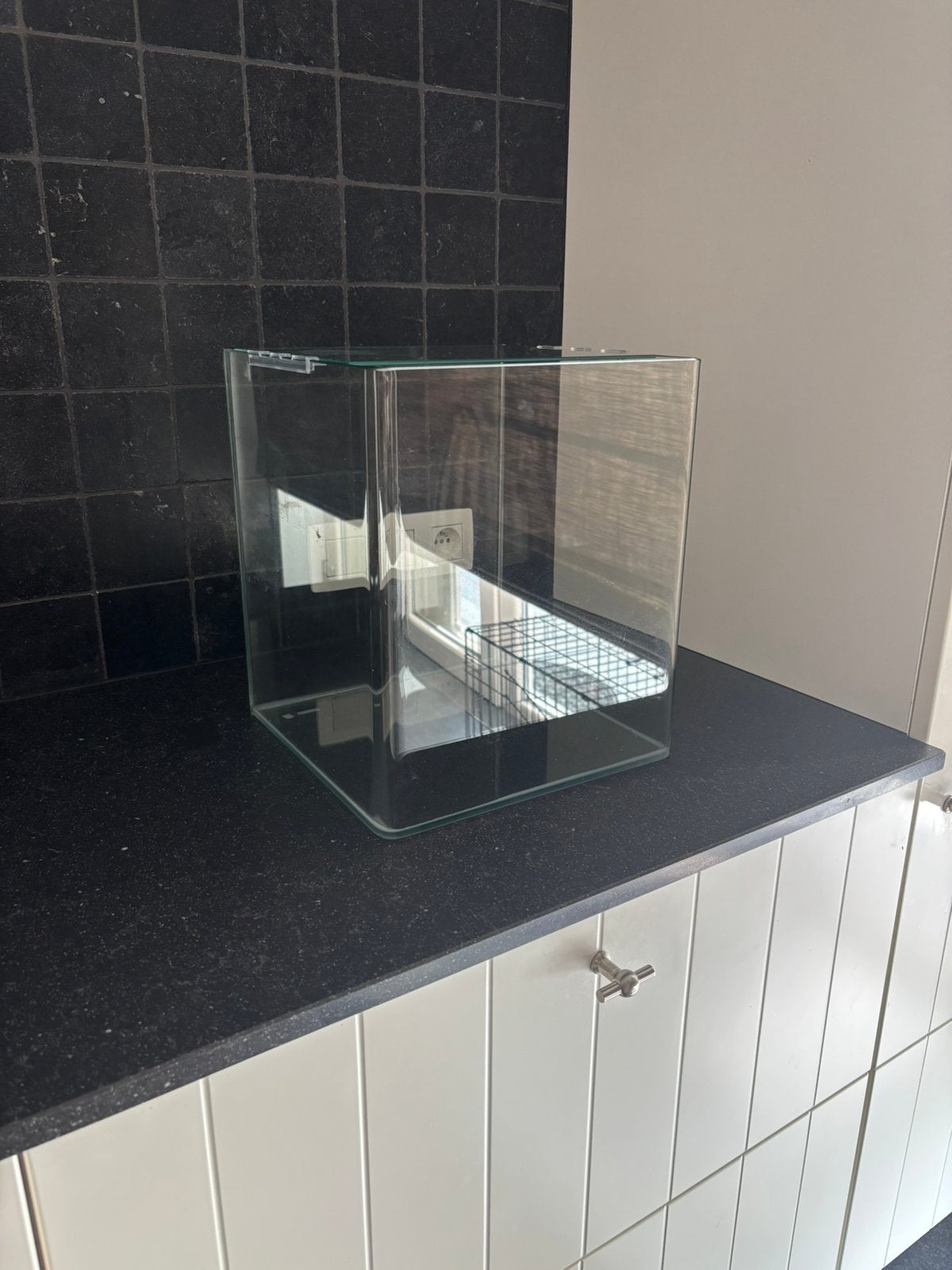 Aquarium 30L 30x45, bieden mag, Animaux & Accessoires, Poissons | Aquariums & Accessoires, Enlèvement, Couvercle inclus, Utilisé