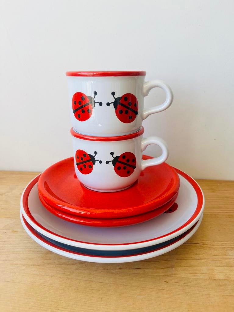 Vintage Waechtersbach Servies – Retro Lieveheersbeestjes, Enlèvement, Poterie