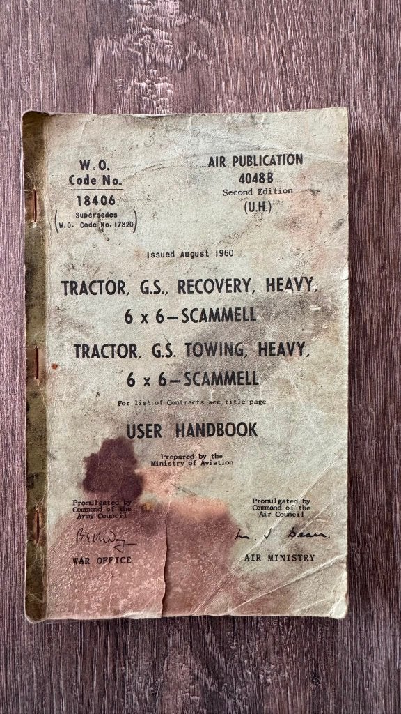 Air Publication 4048B – Scammell Heavy 6x6 User Handbook, Ophalen of Verzenden