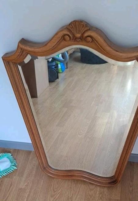 miroir impeccable chêne 85cm haut x 60 x 45 bas