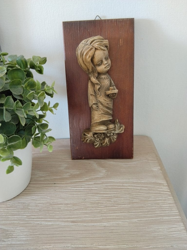 vintage wanddecoratie, Vintage, Ophalen of Verzenden, Zo goed als nieuw, Hout