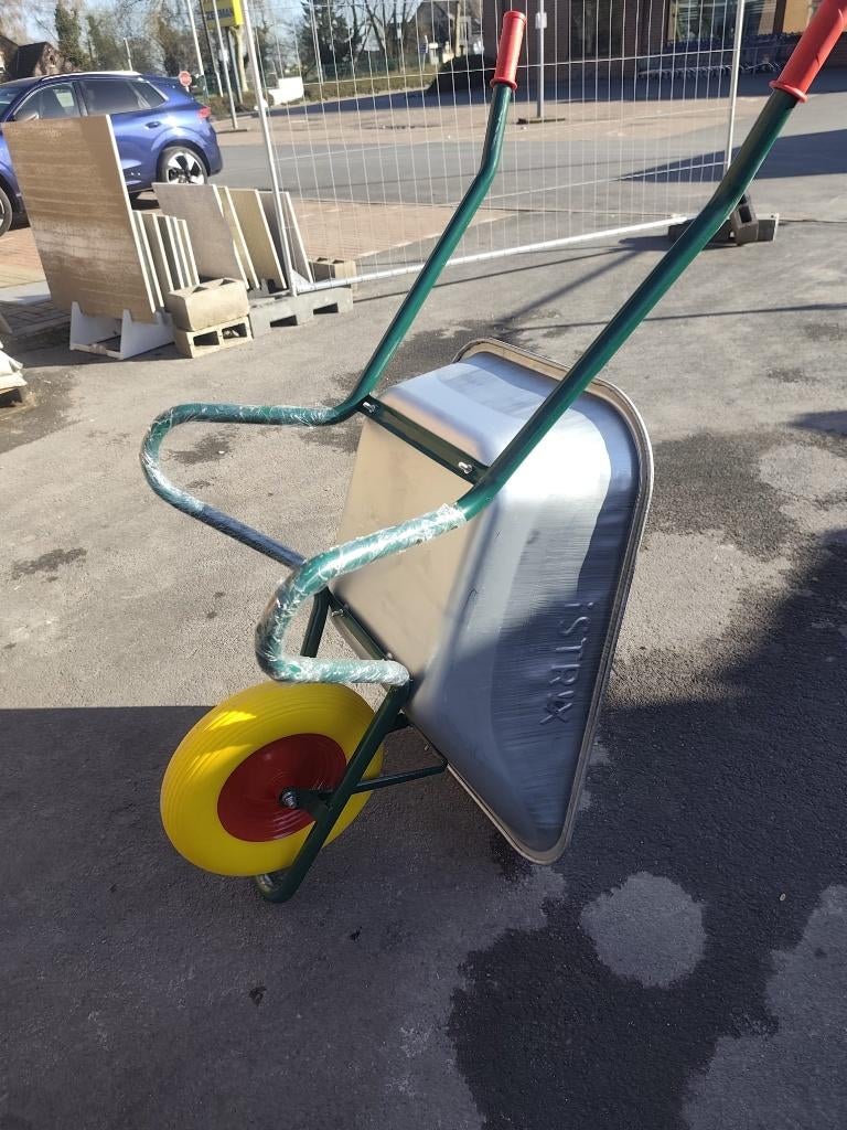 100l galva kruiwagen met massieve wielen, Ophalen, De mons 164c, Nieuw, Bricoquievrain@gmail.com