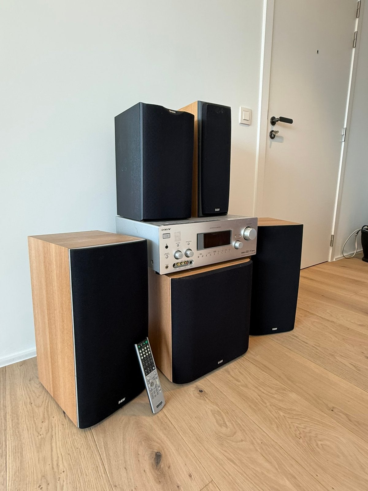 B&W Home Cinema set + Sony 6CH Versterker - Complete set, Audio, Tv en Foto, Luidsprekerboxen, Ophalen, Gebruikt, Afstandsbediening