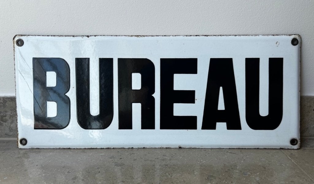 Plaque émaillé Bureau des années 1920-1950, Enlèvement ou Envoi, Utilisé, Ustensile