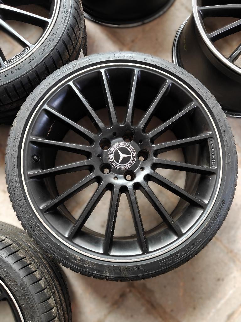 Originele C63 W204 - 19 inch - multispoke velgen, Gebruikt, 255 mm, Banden en Velgen, Personenwagen
