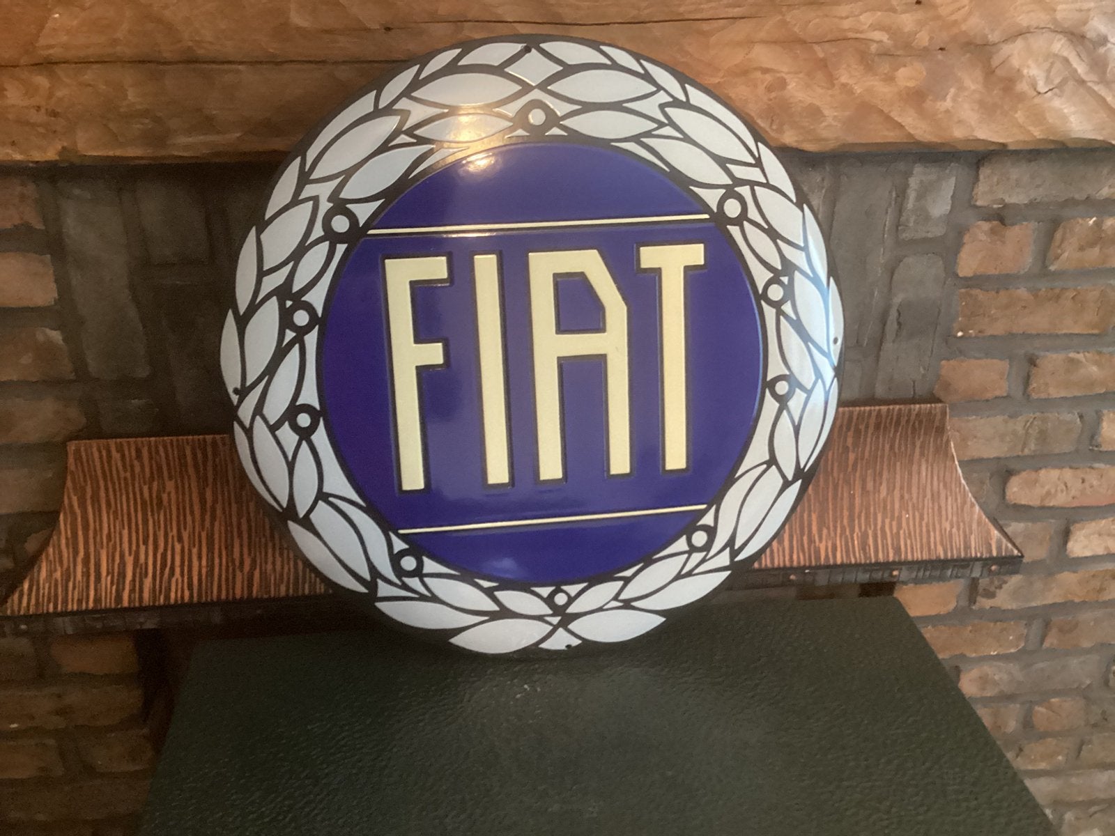 Emaillen Reklame bord auto fabrikant Fiat ., Verzamelen, Ophalen, Zo goed als nieuw, Reclamebord