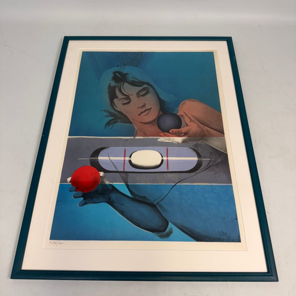 Lithografie ‘Balancing on the equilibrium’ van Pol Mara, Antiek en Kunst, Ophalen of Verzenden