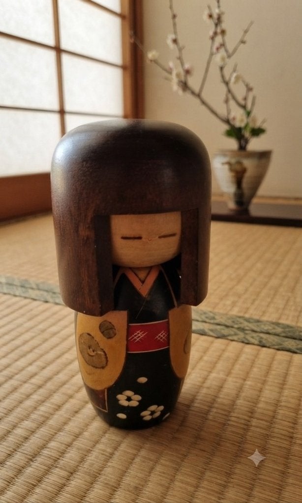 Rare grand Kokeshi d'Ozawa Shiun, Japon, Bois, 23 cm, Fait main