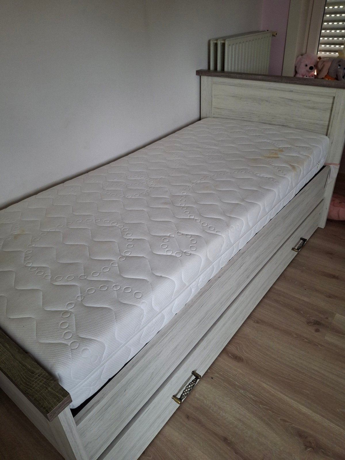 Eenpersoonsbed incl. lattenbodem en matras, Sommier à lattes, 85 à 100 cm, Enlèvement, 180 cm ou plus