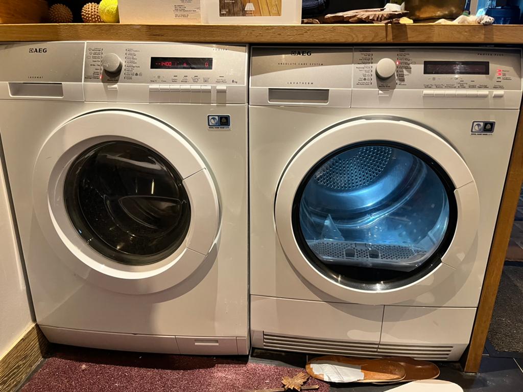 Aeg wasmachine en condensiedroogkast, Elektronische apparatuur, Wasmachines, Ophalen, Gebruikt